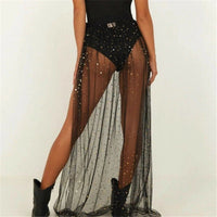 Mesh Sarong Skirt