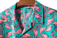 Pink Flamingo & Teal Print Shirt