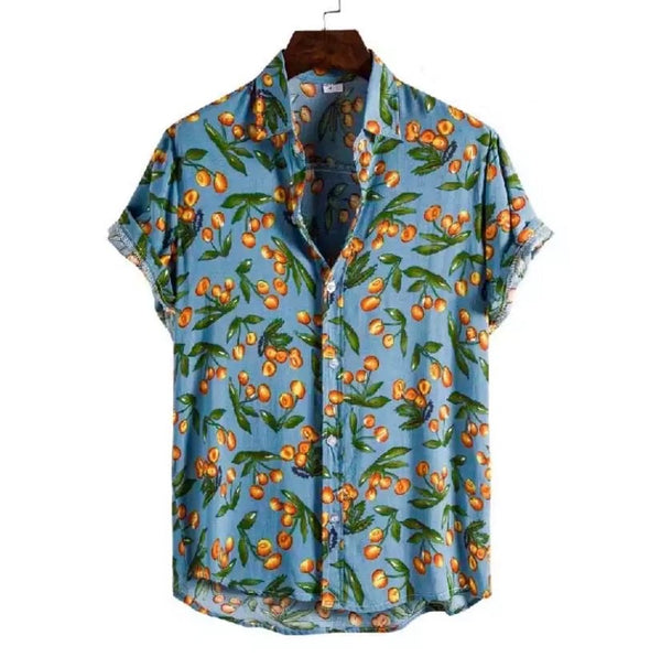 Teal & Orange Print Shirt